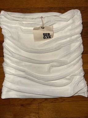 SER.O.YA White Ruched Strapless Skirt